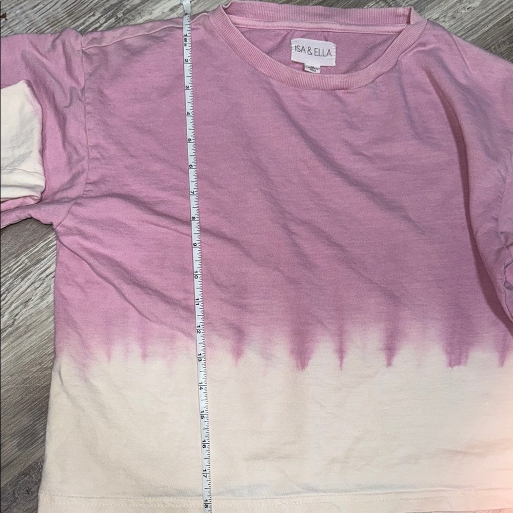 ISA & ELLA Pink and Cream Cropped Shirt - Picture 4 of 5